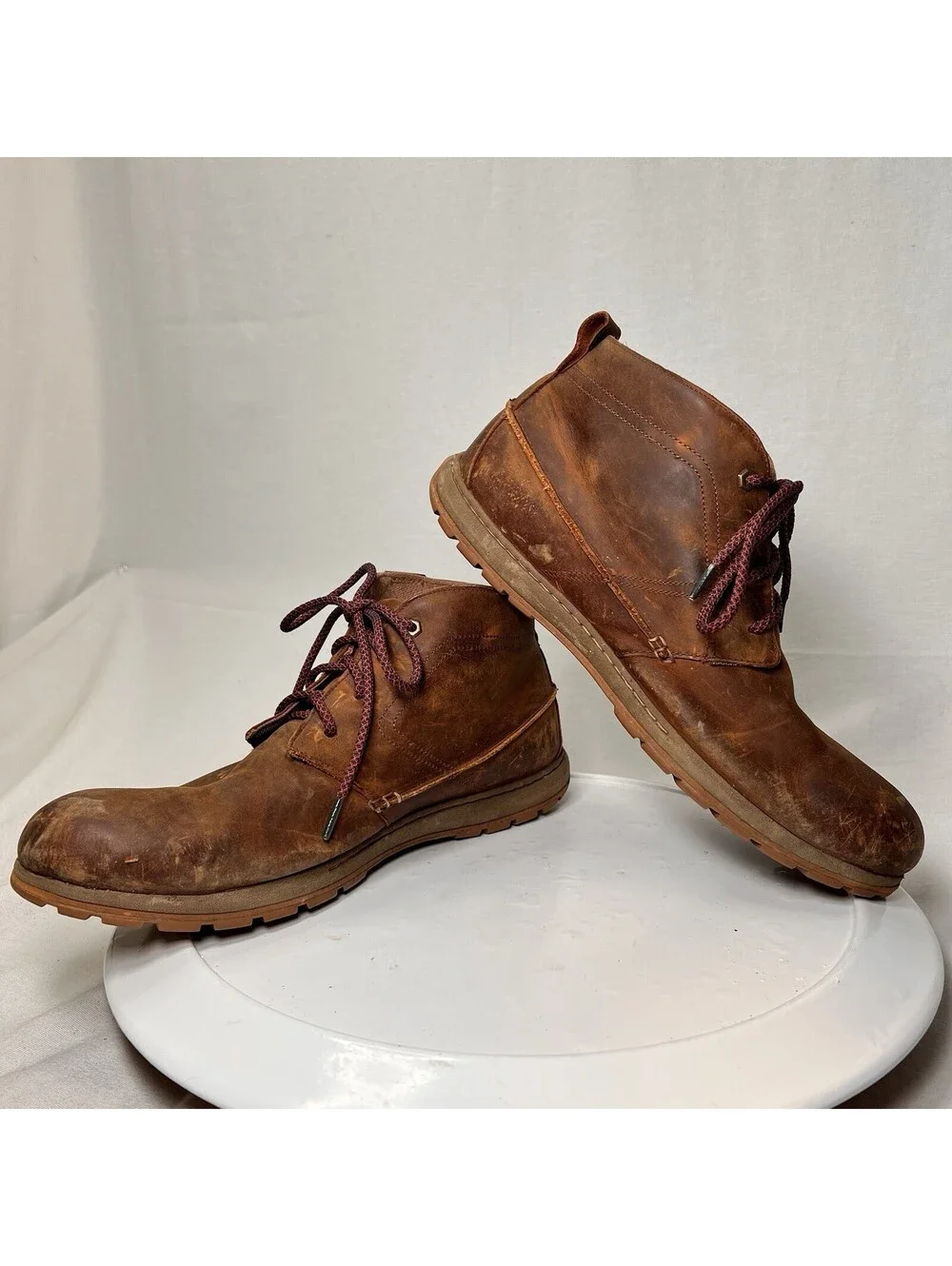 Columbia Davenport Chukka Waterproof Brown Leather Boots Men's Size 14